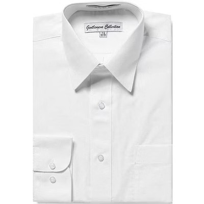 Gentlemens Collection Men's 1909 Long Sleeve Regular Fit Dress Shirt - White - 17.5 32-33 | Target