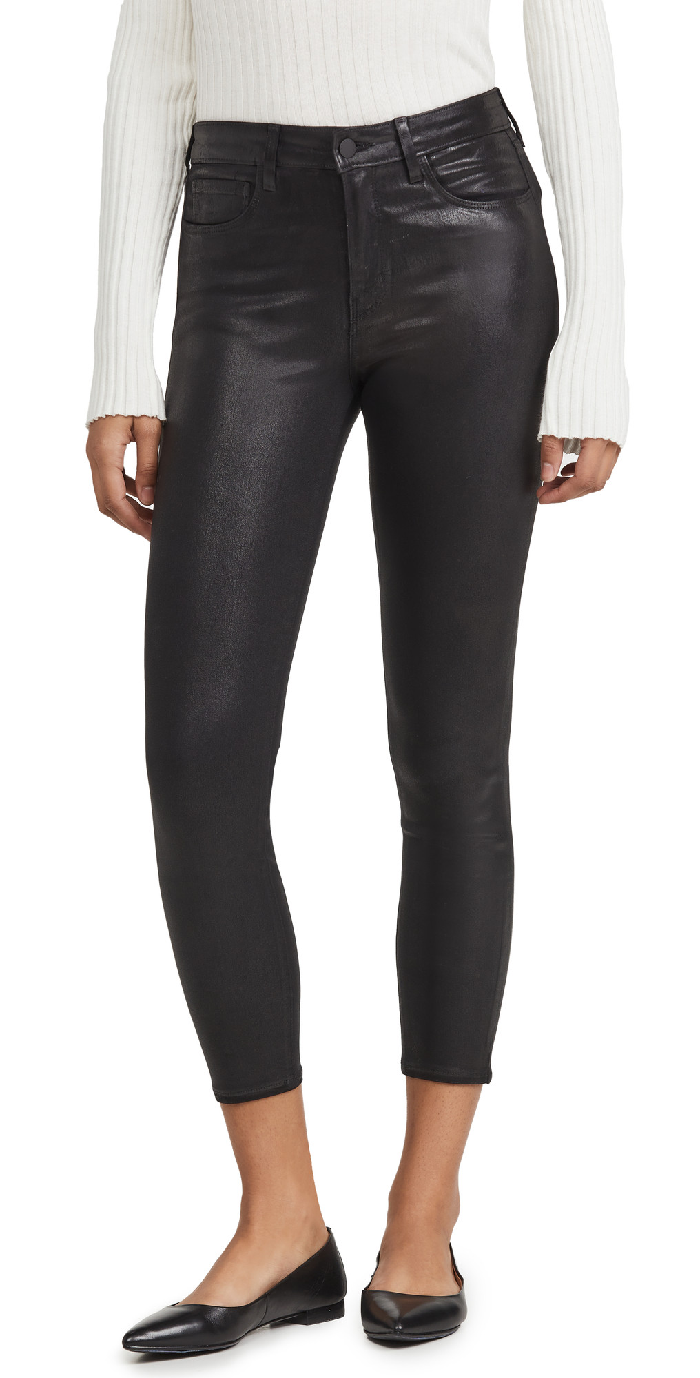 L'AGENCE Margot Coated Skinny Jeans | Shopbop