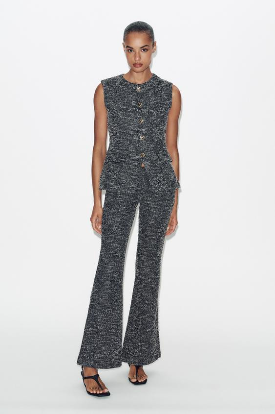 FLARE TEXTURED TROUSERS | Zara UK
