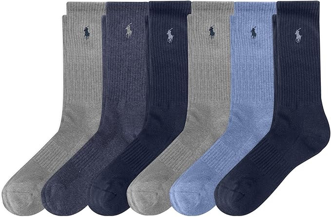 POLO RALPH LAUREN Men's Performance Crew Socks 6 Pack | Amazon (US)