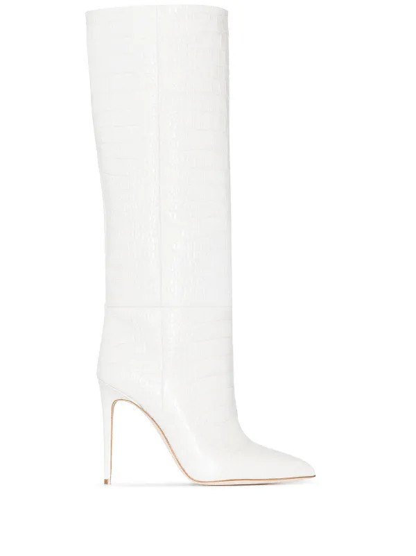 105mm crocodile-effect knee-high boots | Farfetch Global