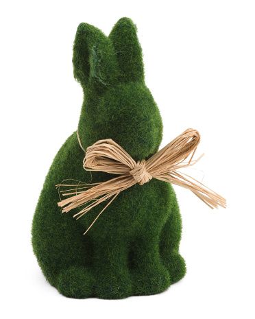 8.25in Mossy Bunny With Bow | TJ Maxx