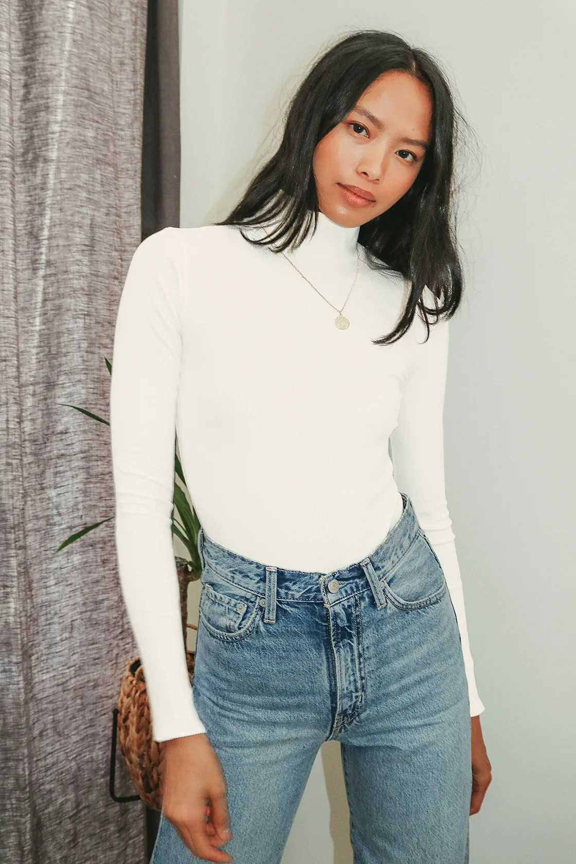 Wilde Ivory Ribbed Long Sleeve Mock Neck Bodysuit | Lulus (US)