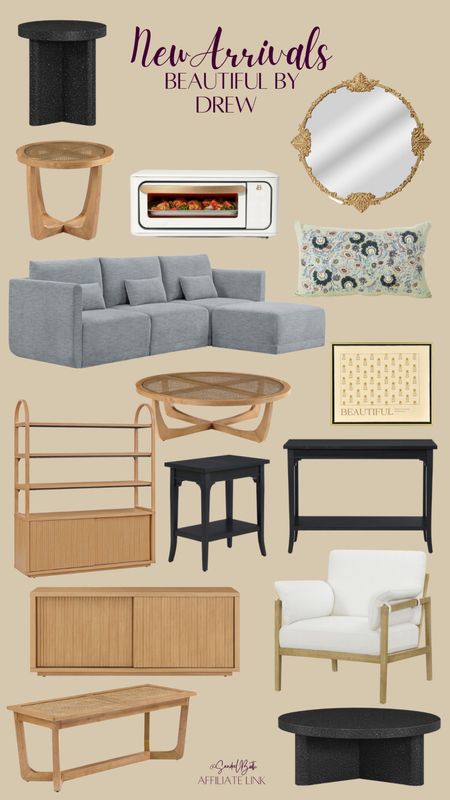 Gorgeous new arrivals from the Beautiful by Drew Barrymore line! Coffee Table, tv stand, sectional, console table, side table, bench, throw pillow, wall art, accent chair, shelf, bookshelf 

#LTKstyletip #LTKfindsunder100 #LTKhome
