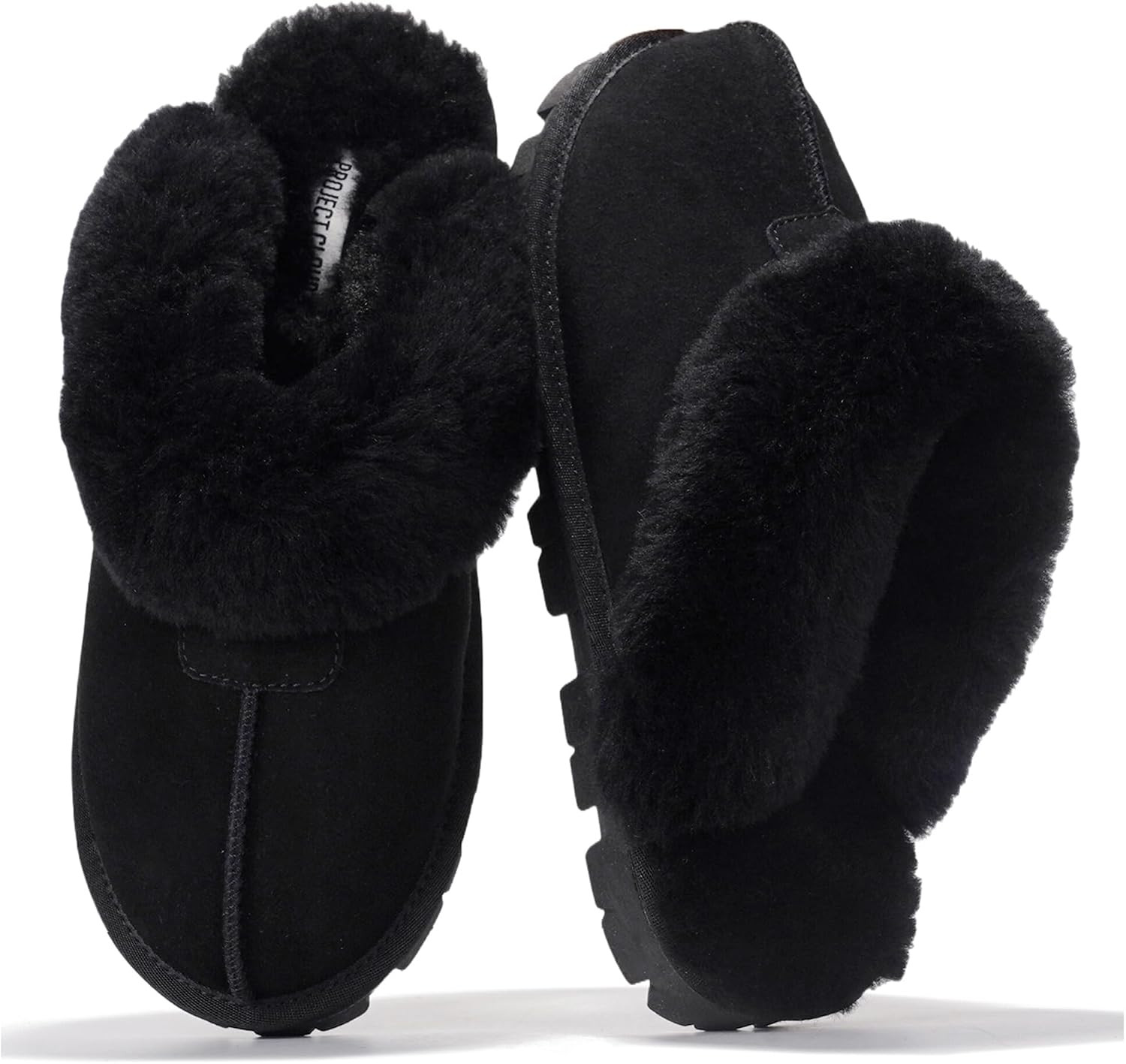 Project Cloud 100% Genuine Leather Natural Fur-Lined Womens Clog Slippers | Amazon (US)