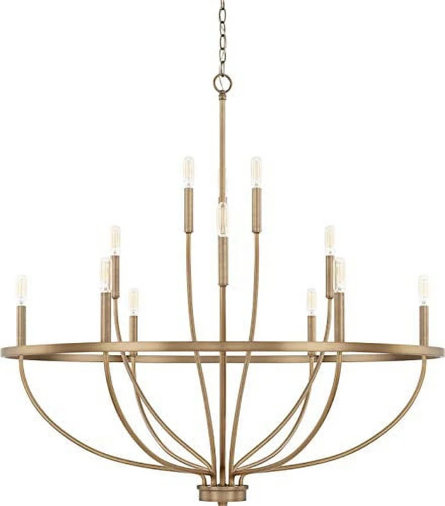 Capital Lighting 428501 Greyson 12 Light 40" Wide Taper Candle Chandelier - Brass | Walmart (US)