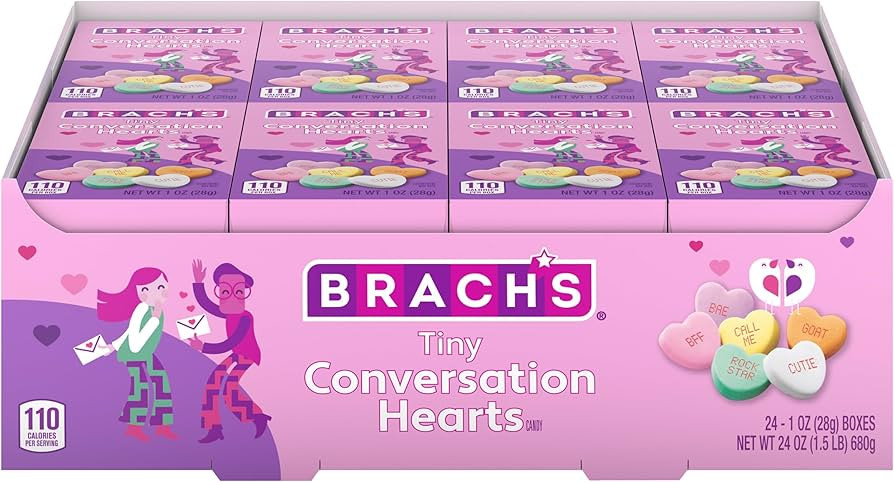 Brach's Valentine's Day Tiny Conversation Hearts, Friendship Exchange, 1 oz Boxes, 24 Ct | Amazon (US)