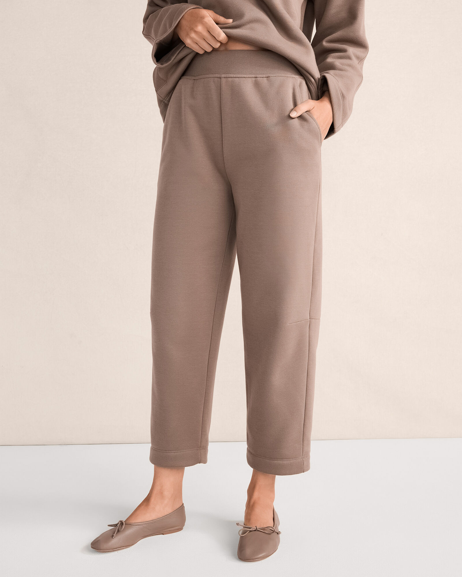 Luxe Fleece Barrel-Leg Pants | Talbots