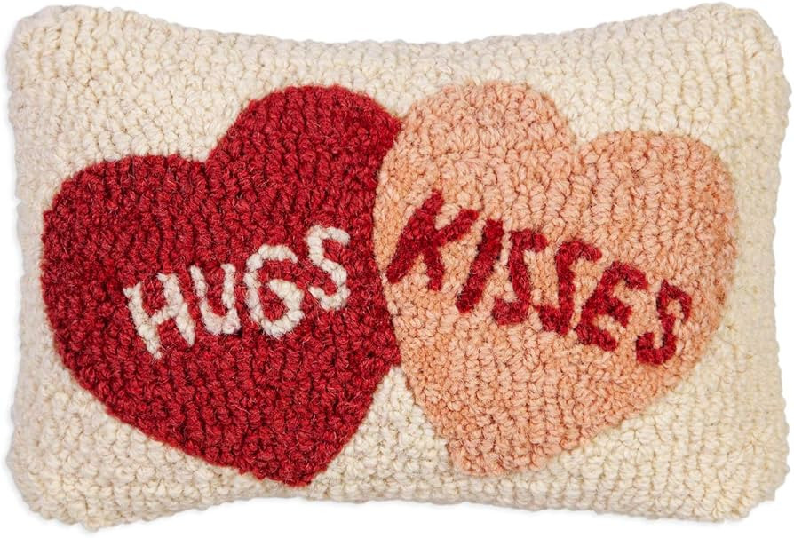 Chandler 4 Corners Artist-Designed Hugs Kisses Hearts Hand-Hooked Wool Decorative Throw Pillow - ... | Amazon (US)