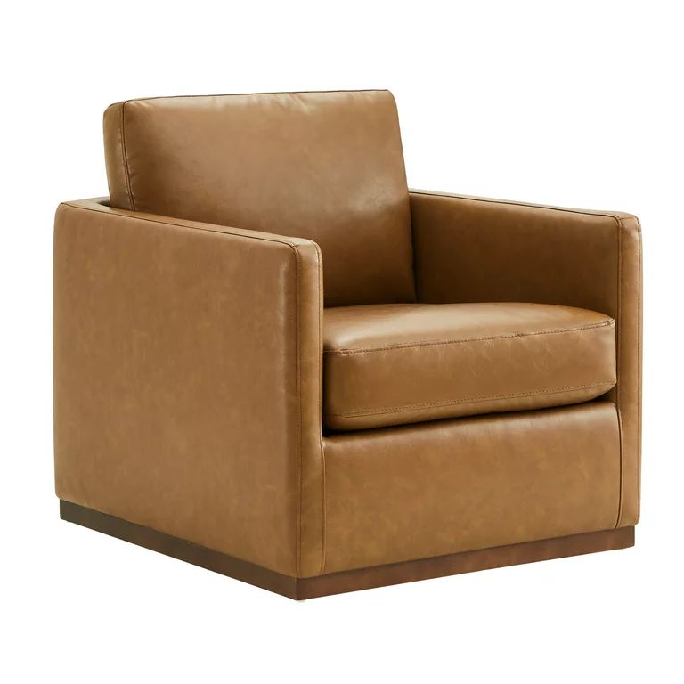 CHITA Swivel Accent Chairs for Living Room, Comfortable Arm Chairs for Bedroom, Faux Leather in S... | Walmart (US)