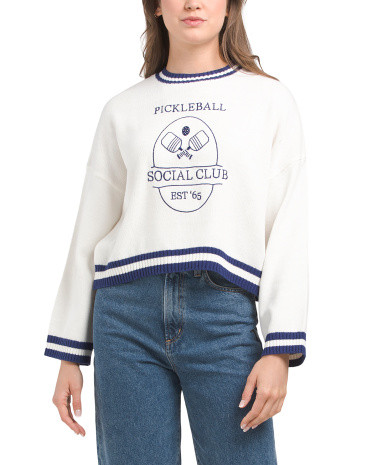 Long Sleeve Pickleball Embroidered Sweater | Juniors | Marshalls | Marshalls