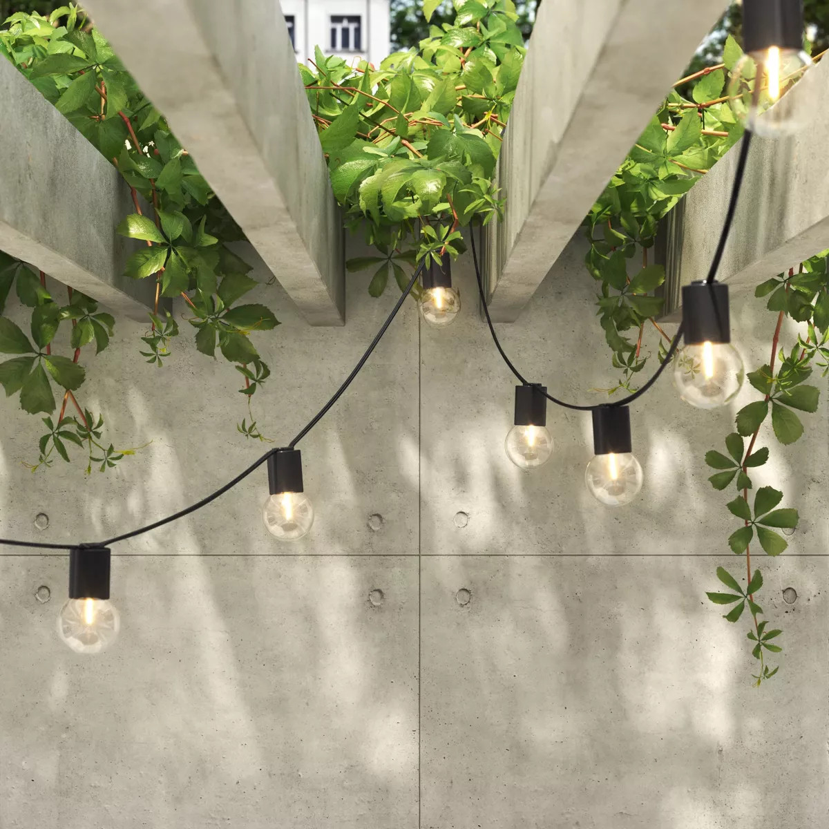10ct LED Solar Outdoor Orb and Globe String Lights Clear Bulbs - Threshold™ | Target