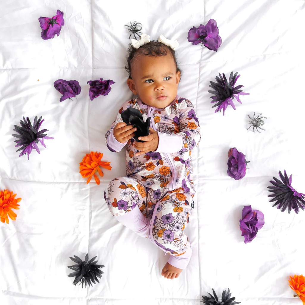 ZIP ROMPER - Lavender Skulls | millie + roo