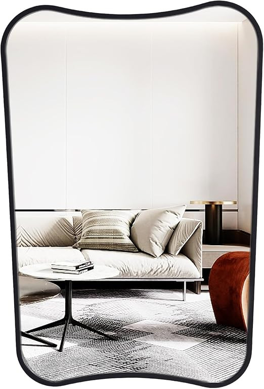 Black Framed Bathroom Wall Mirror, 24"x35" Bathroom Mirrors for Vanity or Wall Decor, Wall Mounte... | Amazon (US)