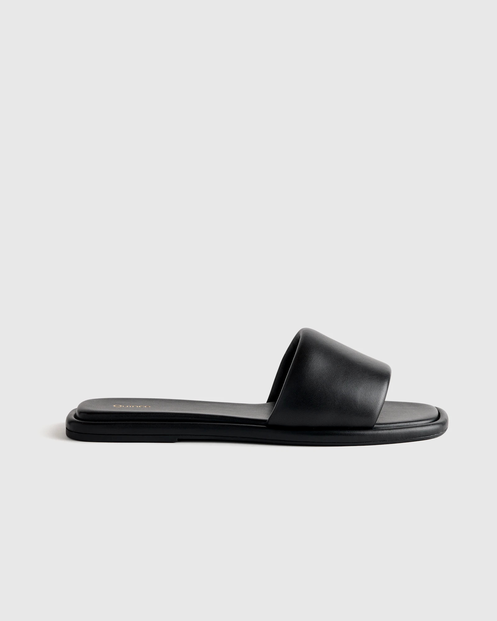 Leather Slide Sandal in Black | Quince