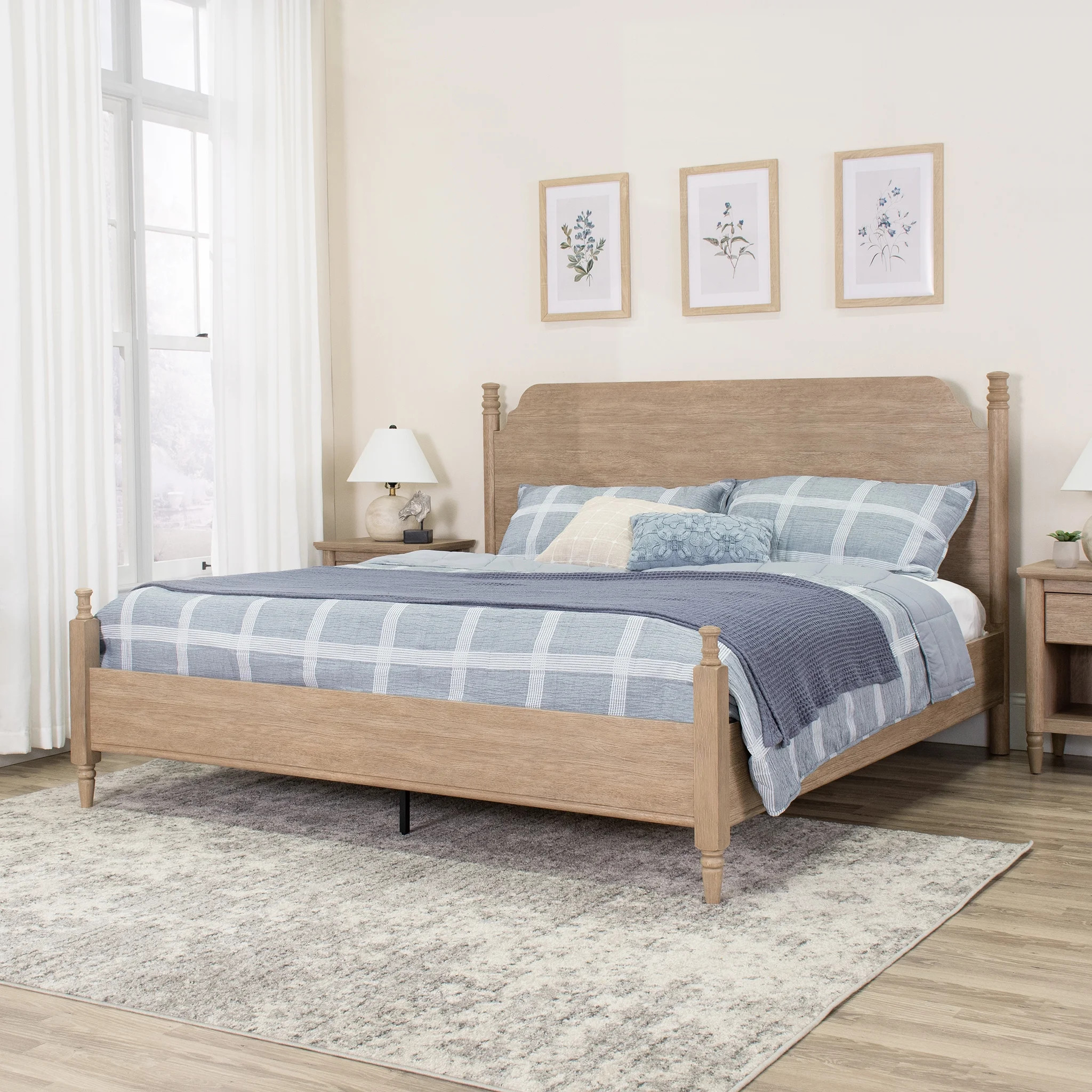 My Texas House Monroe King Platform Bed, Brushed Oak Finish | Walmart (US)