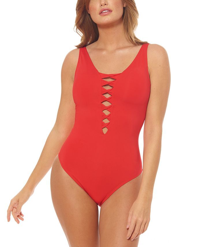 Twisted-Front One-Piece Swimsuit | Macys (US)