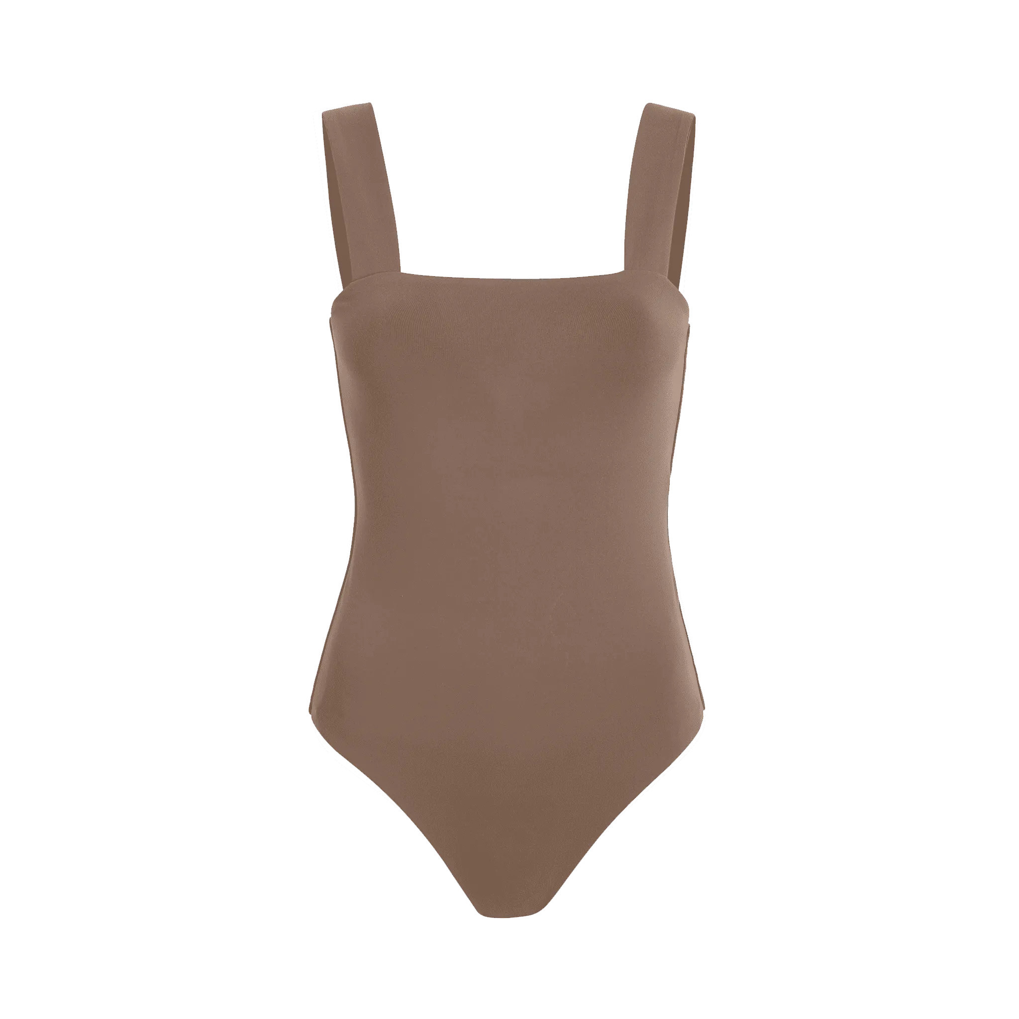 Women's Square Neck Tank Bodysuit | Mocha - nuuds | nuuds
