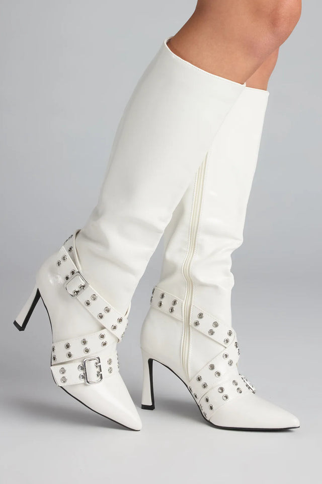 Follow My Lead Buckle Stiletto Boots | Windsor Stores
