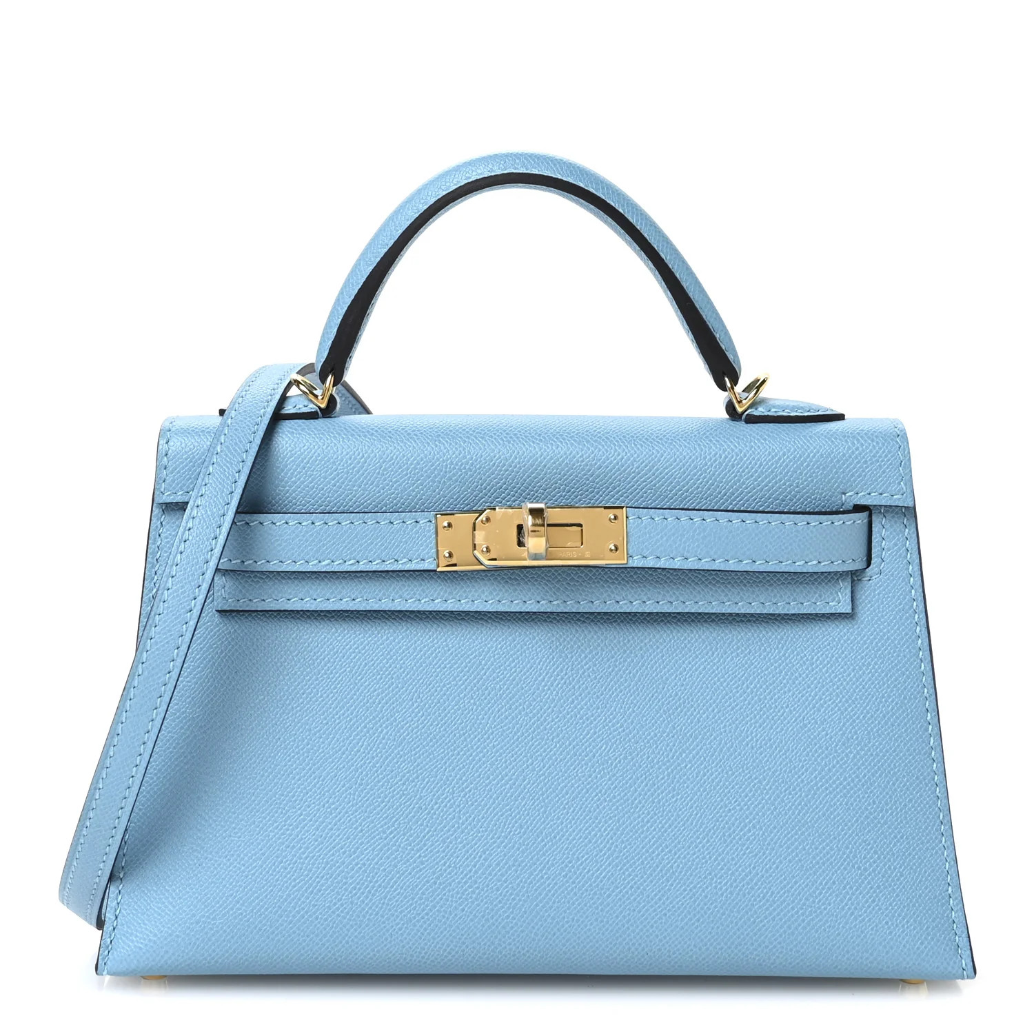 Madame Calfskin Mini Kelly Sellier 20 Bleu Du Nord | FASHIONPHILE (US)