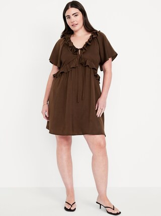 Satin Ruffle Mini Dress | Old Navy (US)