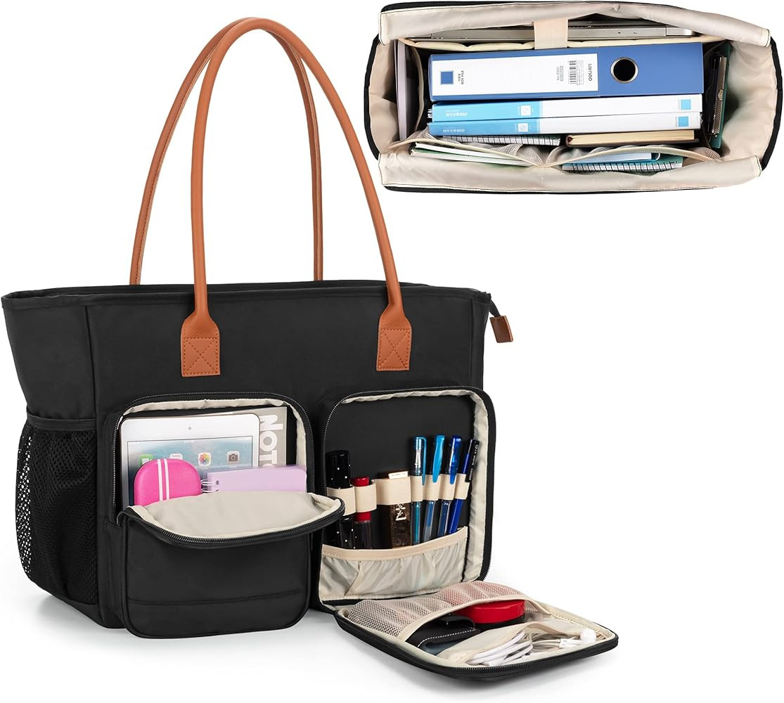 CURMIO Teacher Tote Bag for Women, Teacher Work Bag with Padded Laptop Sleeve, Ideal Gift for Tea... | Amazon (US)