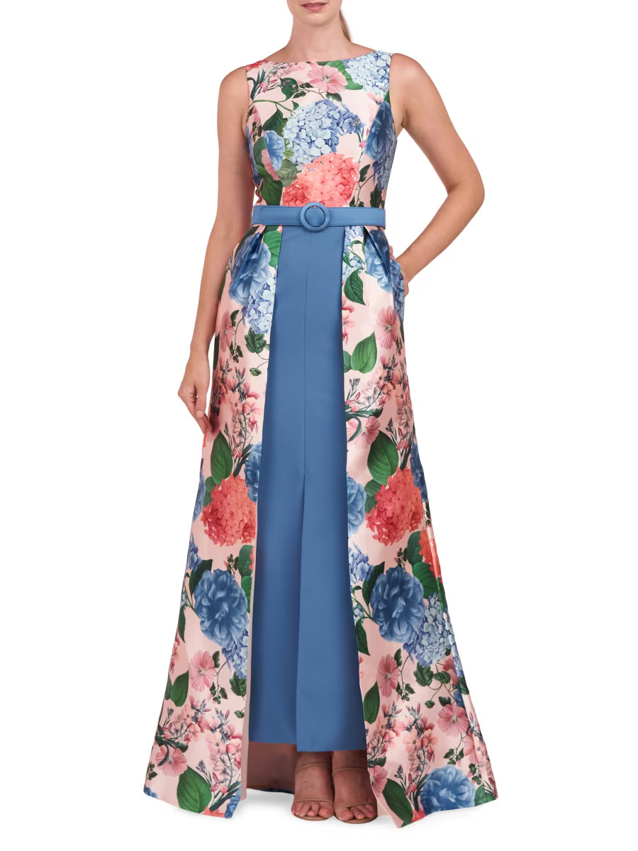 Gail Hydrangea Print Walk-Thru Gown | Saks Fifth Avenue
