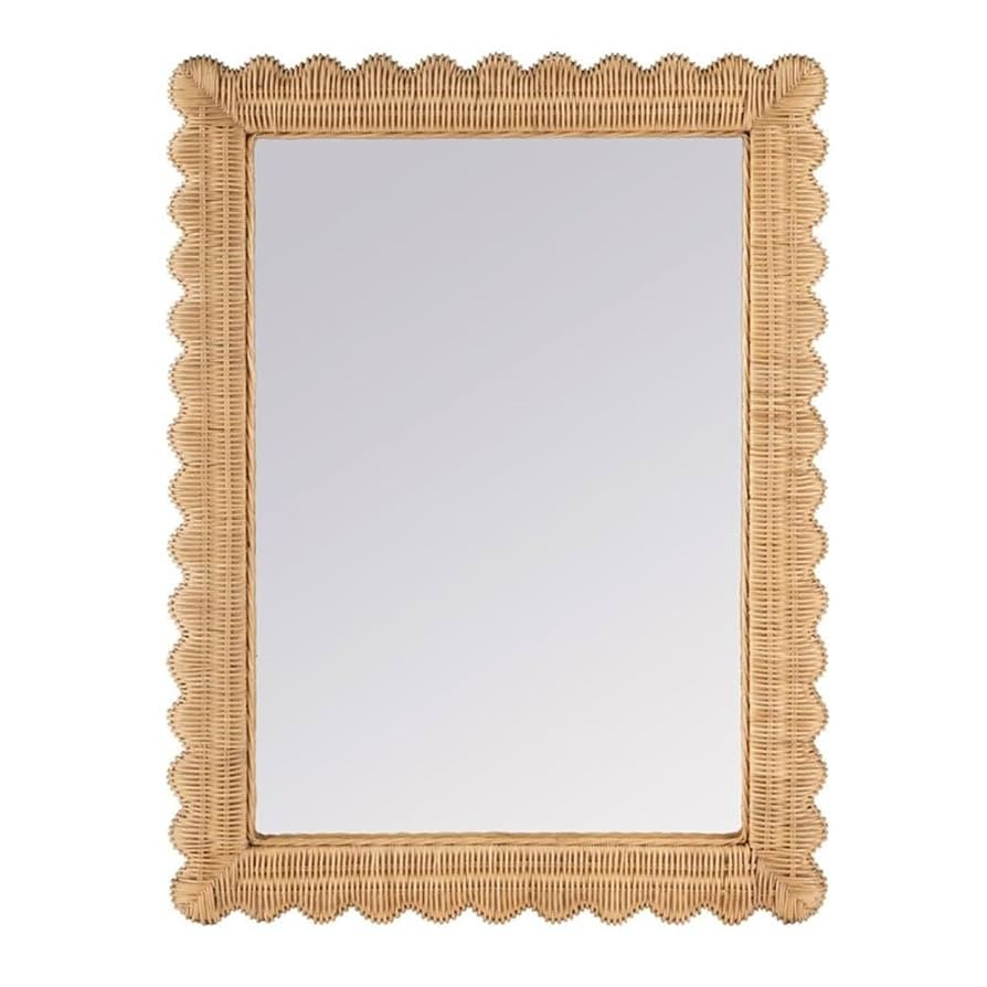 Butler Specialty Company Flora Rattan Scalloped Wall Mirror - Natural Rattan | Amazon (US)