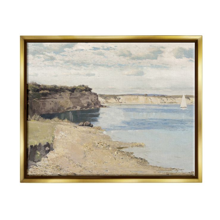 Stupell Industries Still Morning Oceanside Cliffs and a Sailboat Painting | Target