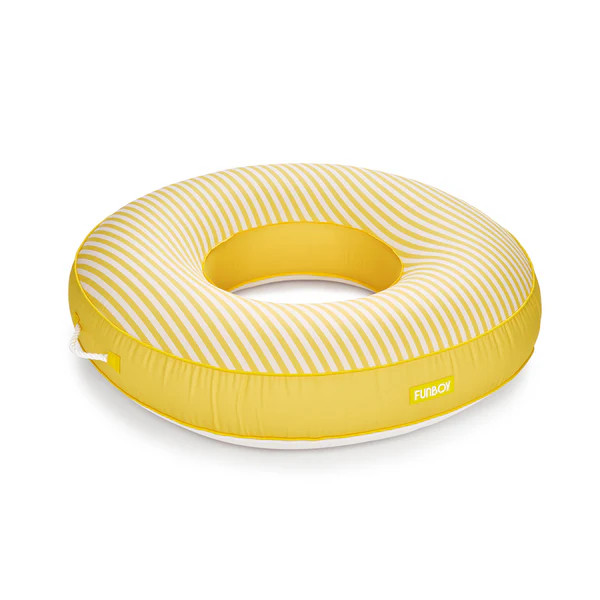 Fabric Covered Tube Float Yellow Stripe, 44" Diameter | FUNBOY