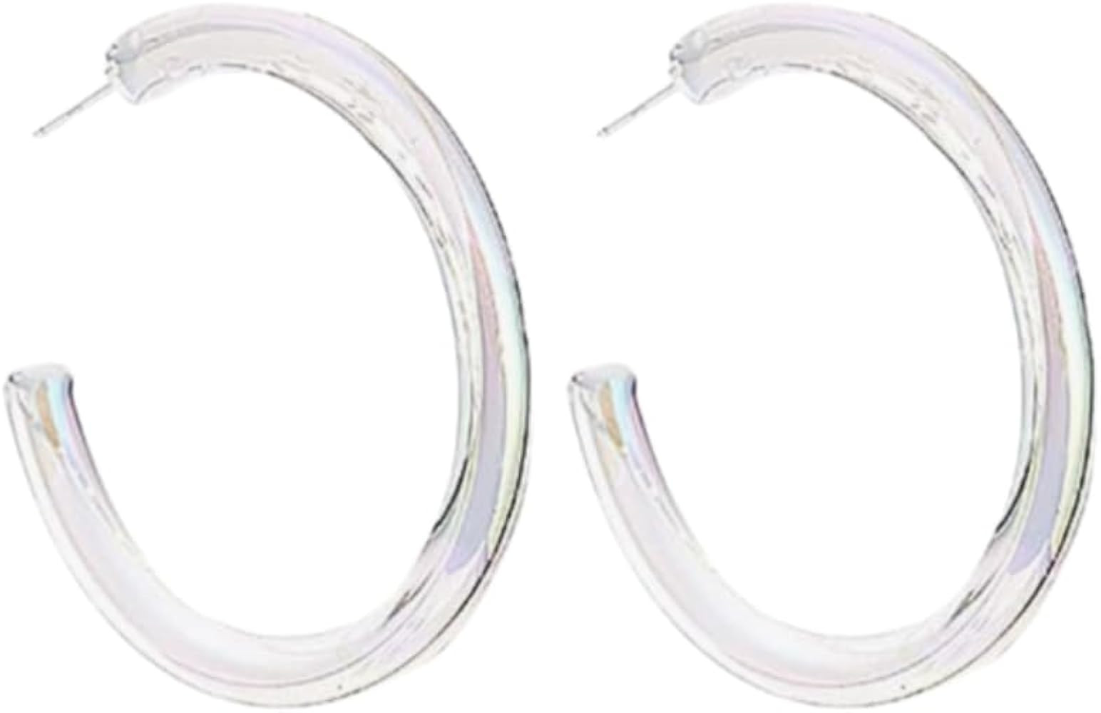 Acrylic Transparent Hoop Earrings Minimalist Resin Earrings Geometric Trendy Chunky Earrings for ... | Amazon (US)