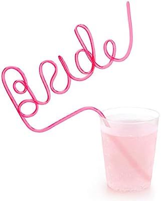 xo, Fetti Bachelorette Party XL Bride Straw | Bridal Shower Decorations + Bride to Be Gift | Amazon (US)