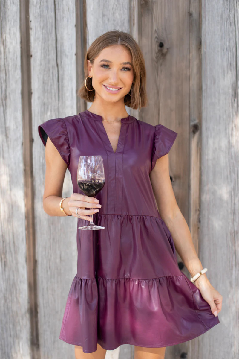 Farrah Dress- Eggplant | Avara