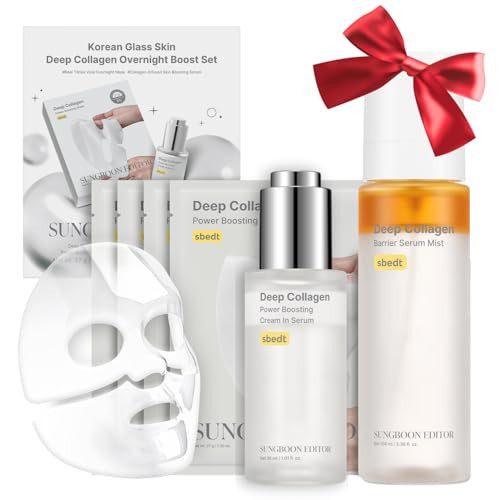 SUNGBOON EDITOR Frost-Proof Glow Bundle | Glass Skin Set | Gift, Stocking Stuffers | Deep Collagen Overnight Mask (4ea) & Wrinkle Filler Serum & Barrier Serum Mist | Stocking Stuffers for Wome | Amazon (US)