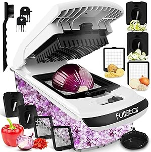 Fullstar Vegetable Chopper - Spiralizer Vegetable Slicer - Onion Chopper with Container - Pro Foo... | Amazon (US)