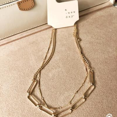 Two Row Layered Necklace - A New Day™ Gold | Target