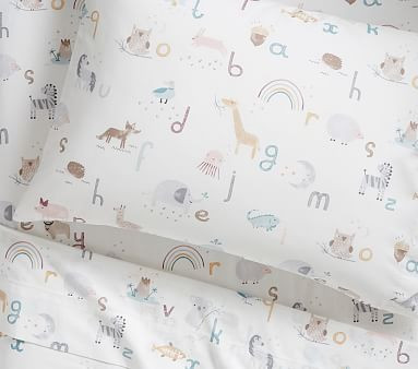 Organic Quincy ABC Toddler Sheet Set & Pillowcases | Pottery Barn Kids