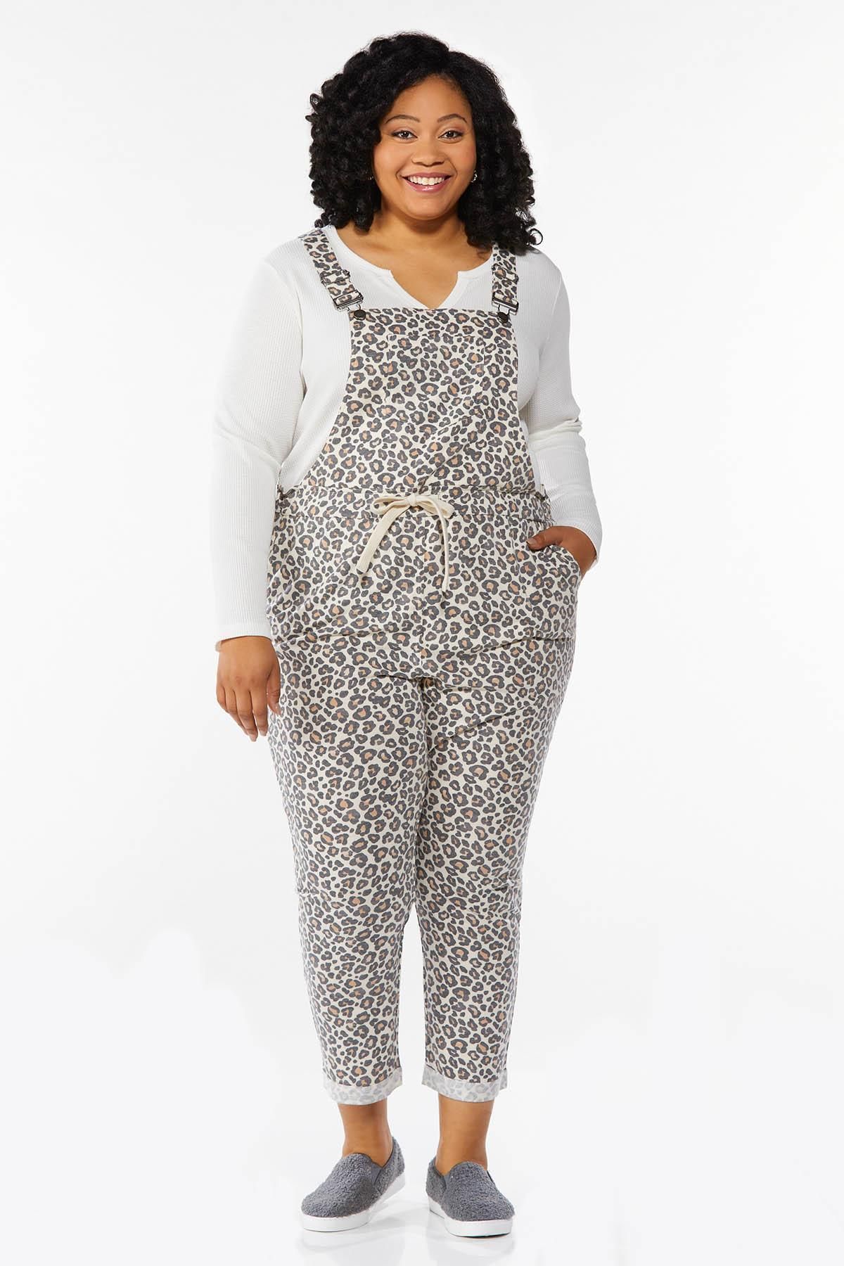 Plus Size Comfy Leopard Overalls | Cato Fashions