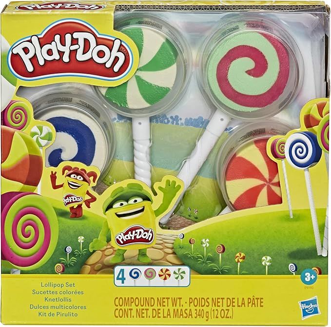 Play-Doh Lollipop 4-Pack of Pretend Play Candy Molds Filled with 3 Ounces of Non-Toxic Modeling C... | Amazon (US)