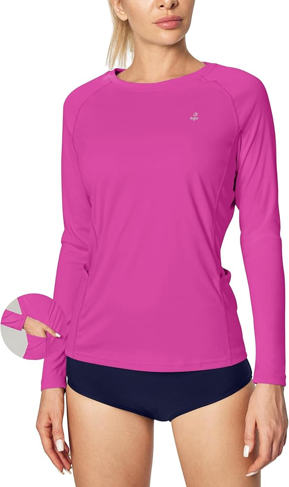 IUGA Rash Guard for Women UPF 50+ SPF UV Protection Long Sleeve Workout Tops with Pockets Dry Fit... | Amazon (US)