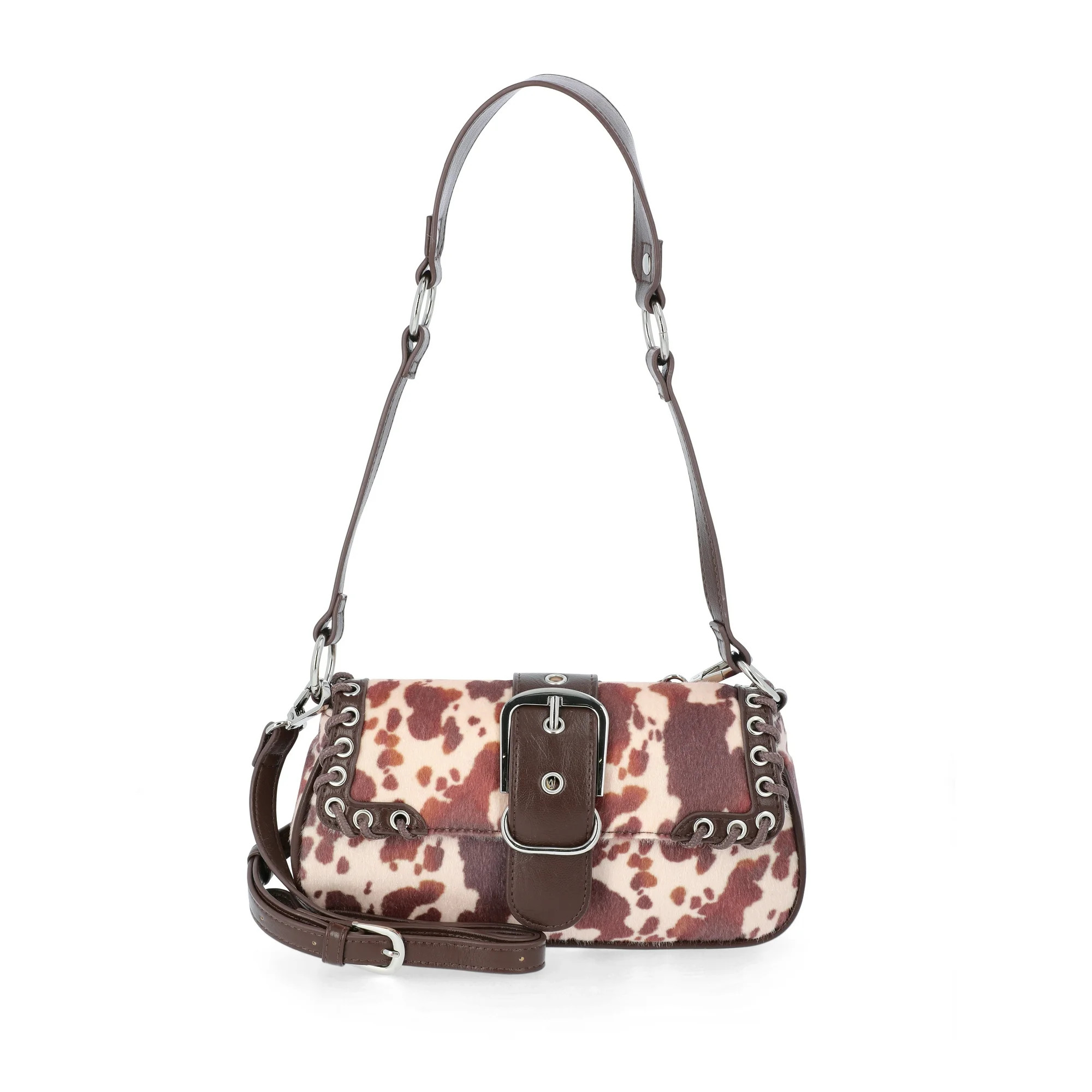 No Boundaries Women's Shoulder Bag, Brown Cow | Walmart (US)