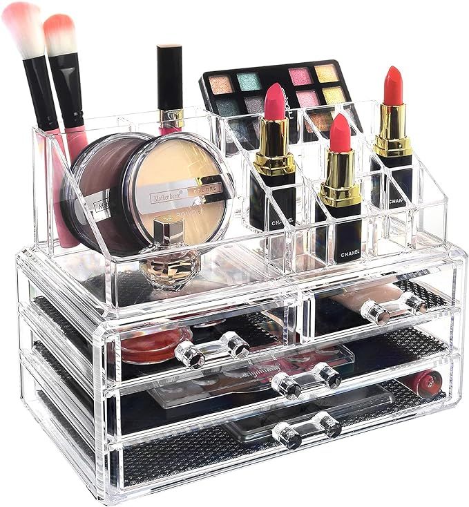 Ikee Design Clear Acrylic Makeup Organizer, Elegant Makeup Storage Organizer for a Stylish Vanity... | Amazon (US)