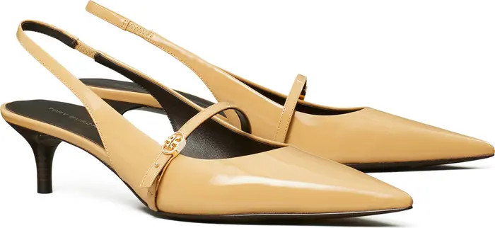 Double T Buckle Slingback Mary Jane Kitten Heel Pump (Women) | Nordstrom