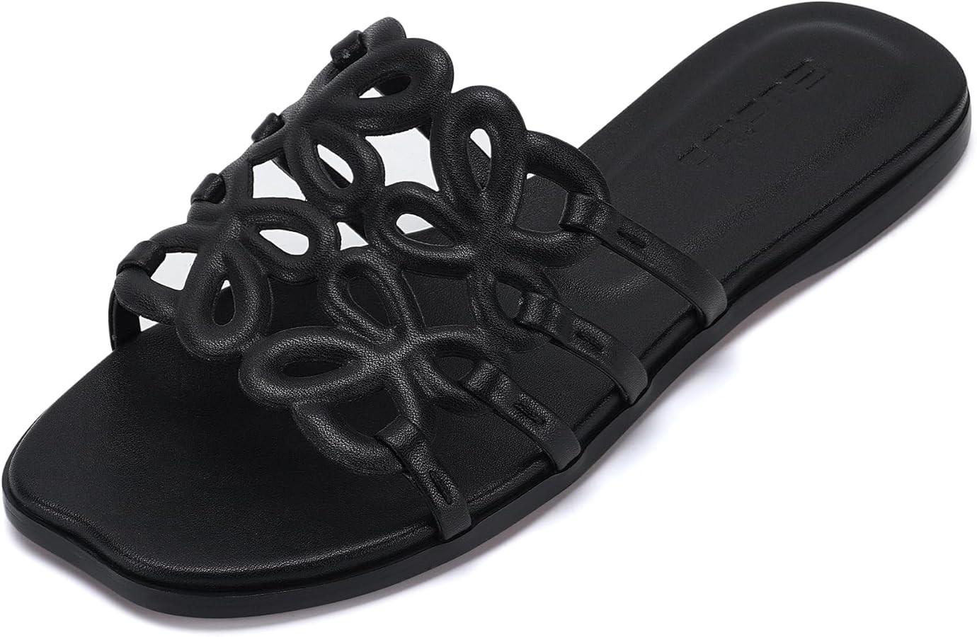 Flat Sandals for Women Luxury Open Toe Dressy Slip On Sandals Comfortable Slides for Summer | Amazon (US)