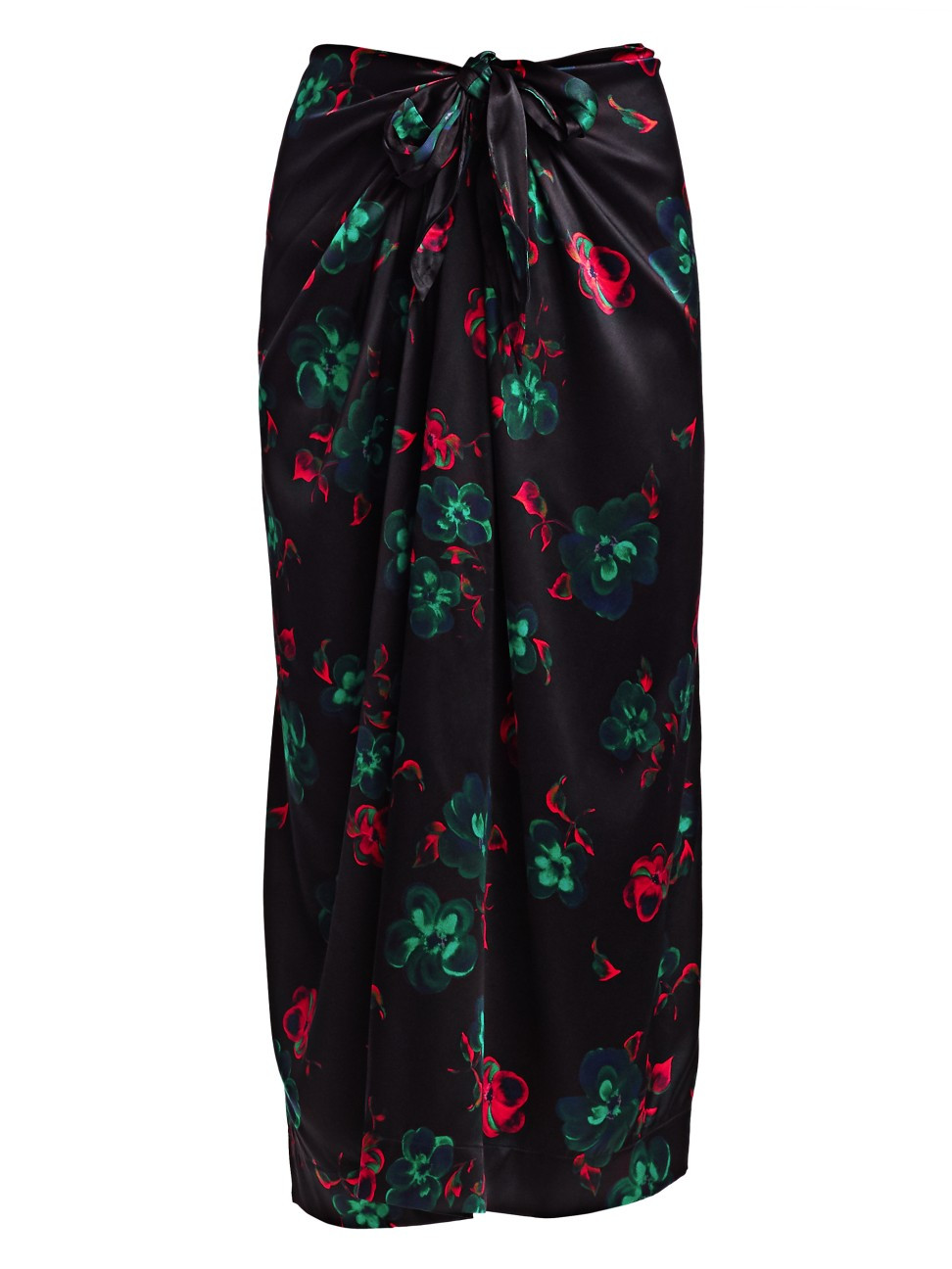 Ganni Women's Silk Stretch Satin Skirt - Black - Size 4 | Saks Fifth Avenue
