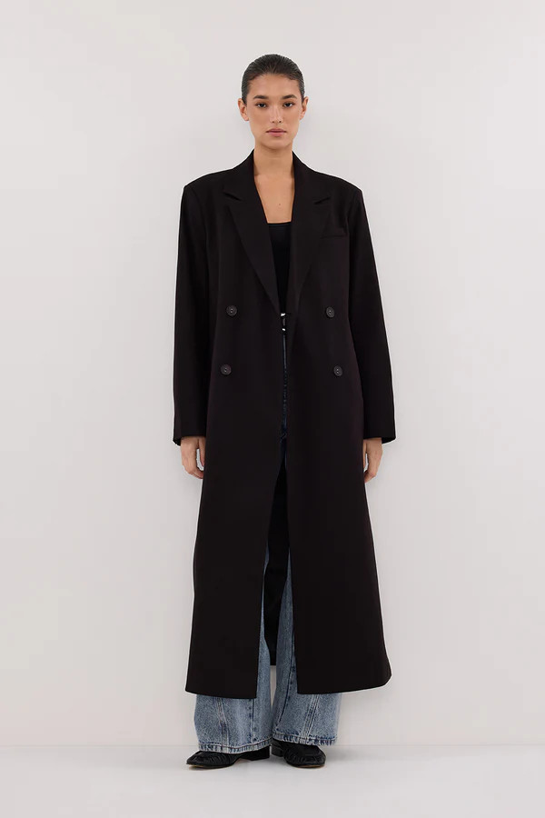 CELINA BLACK WOOL BLEND COAT | DISSH