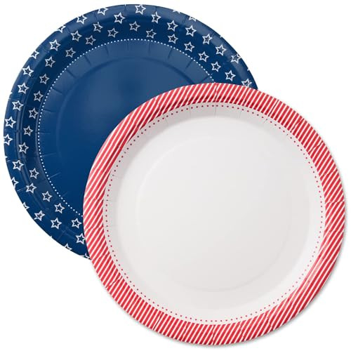 Cheerland Patriotic American Disposable Paper Plates 7-Inch Party Supplies for Memorial Day Fourt... | Amazon (US)