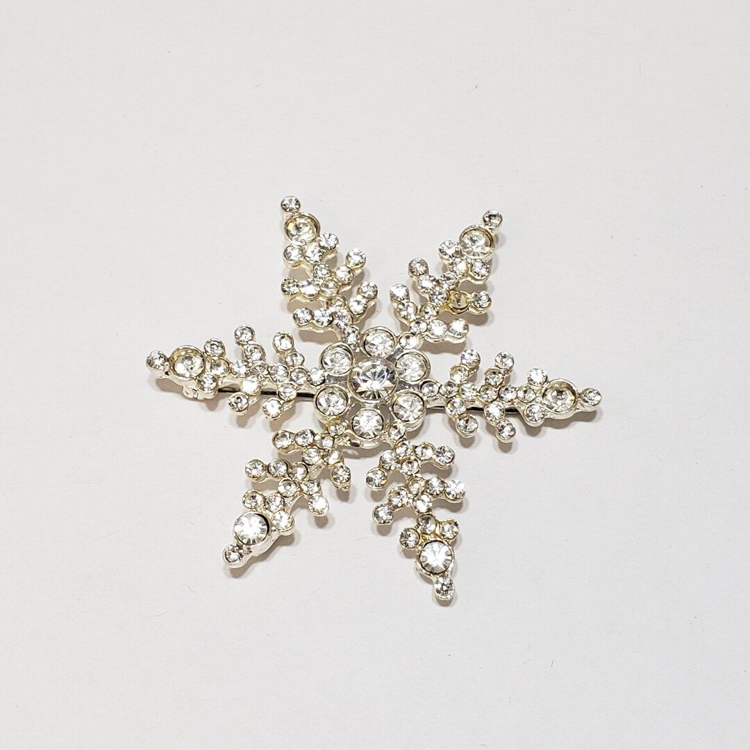 Snowflake Brooch With Austrian Crystals - Etsy | Etsy (US)