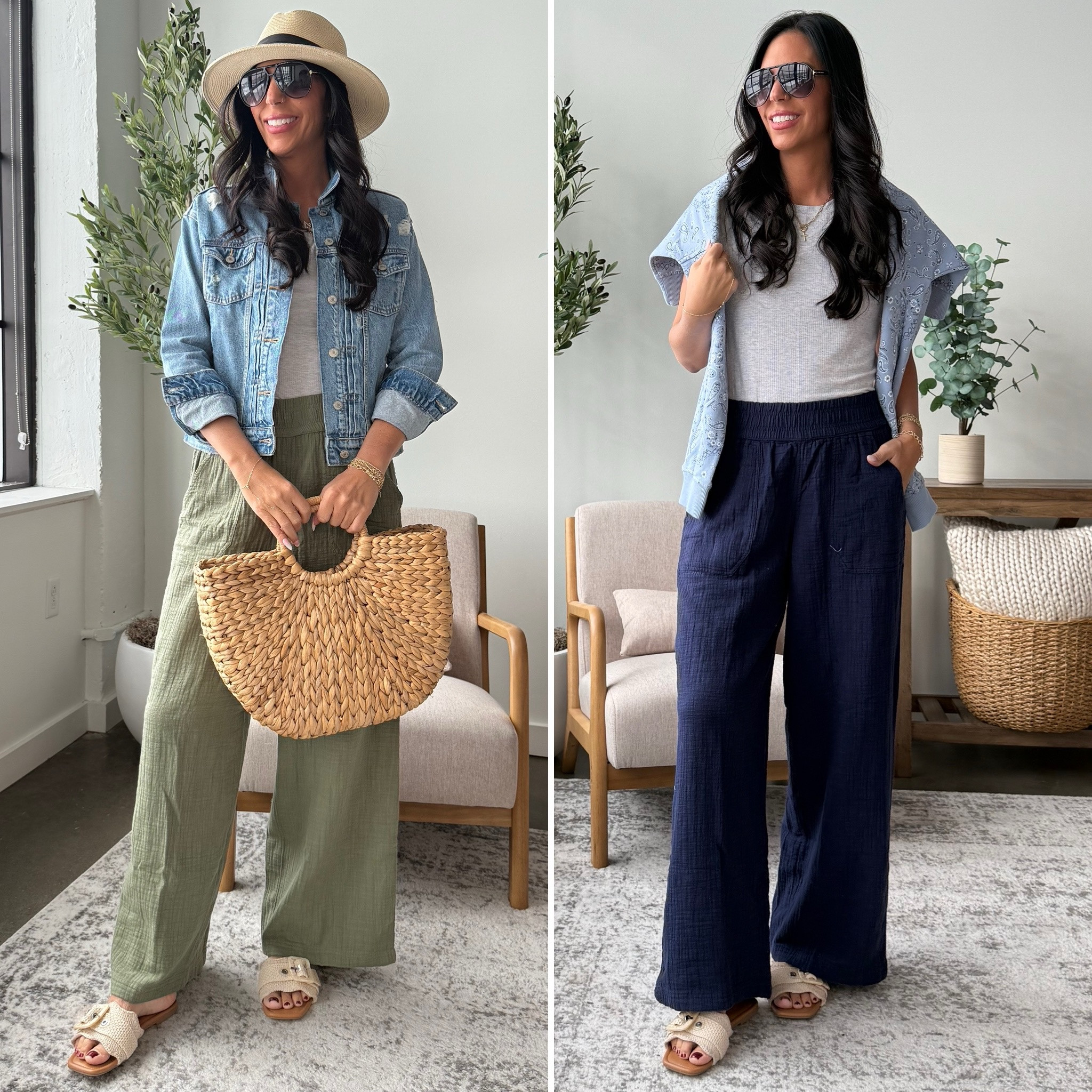 Double discount at Aerie 
Linen pants- small tall 
Simple tank- small 
Denim jacket - small 
Code: AerieLTK20

#LTKSeasonal #LTKSaleAlert #LTKU