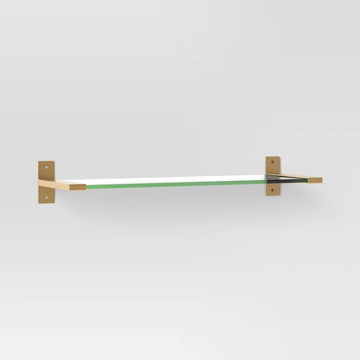 18" Glass and Brass Shelf Gold - Threshold™: Iron Frame, No Assembly, Traditional Style Wall Or... | Target